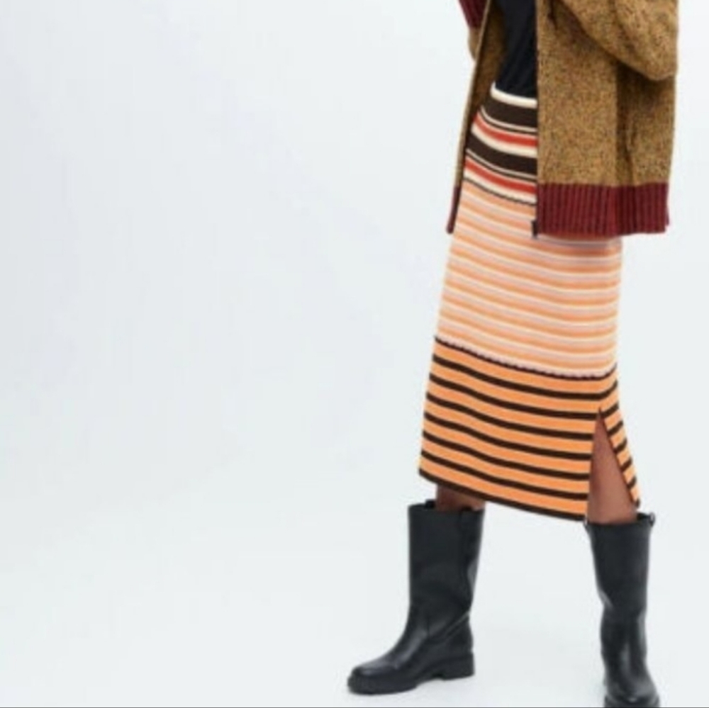 UNIQLO Merino Blend Striped Knitted Skirt MARNI Sz SMALL - Picture 2 of 8
